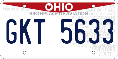 OH license plate GKT5633