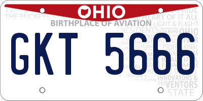OH license plate GKT5666