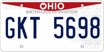 OH license plate GKT5698