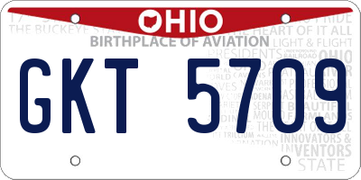 OH license plate GKT5709