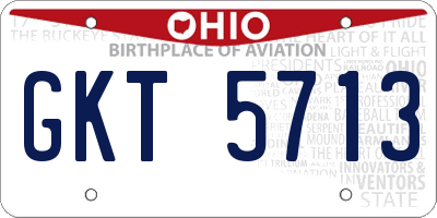 OH license plate GKT5713