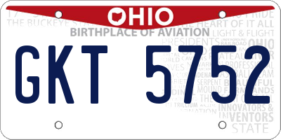 OH license plate GKT5752