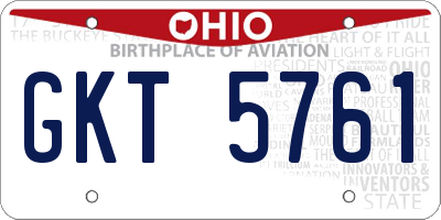 OH license plate GKT5761
