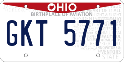 OH license plate GKT5771