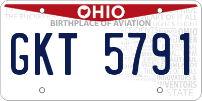 OH license plate GKT5791