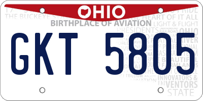 OH license plate GKT5805