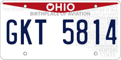 OH license plate GKT5814