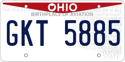 OH license plate GKT5885
