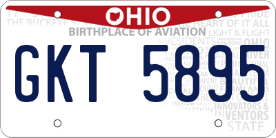 OH license plate GKT5895