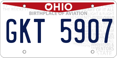 OH license plate GKT5907