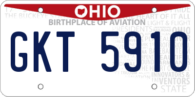 OH license plate GKT5910
