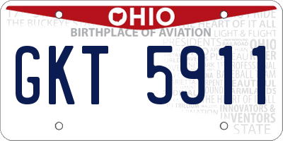 OH license plate GKT5911