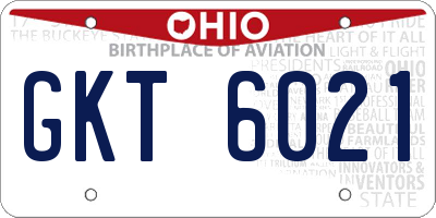 OH license plate GKT6021