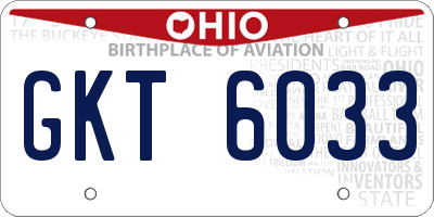 OH license plate GKT6033