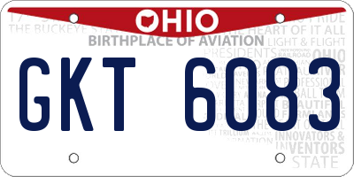 OH license plate GKT6083