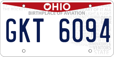 OH license plate GKT6094