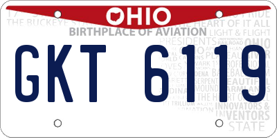 OH license plate GKT6119