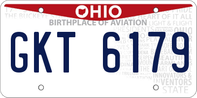 OH license plate GKT6179