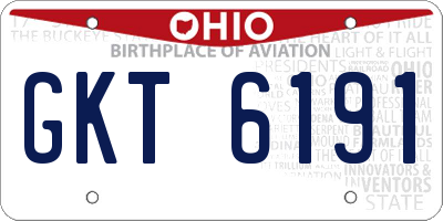 OH license plate GKT6191