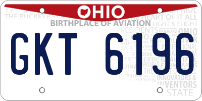 OH license plate GKT6196