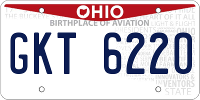 OH license plate GKT6220