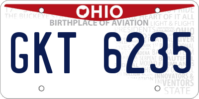 OH license plate GKT6235
