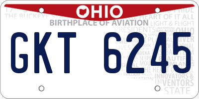 OH license plate GKT6245