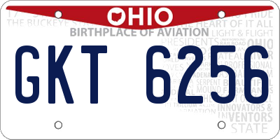 OH license plate GKT6256