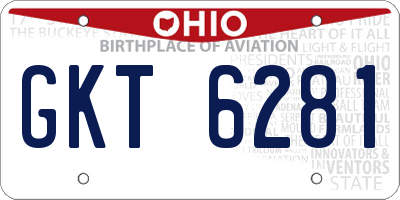 OH license plate GKT6281