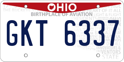 OH license plate GKT6337