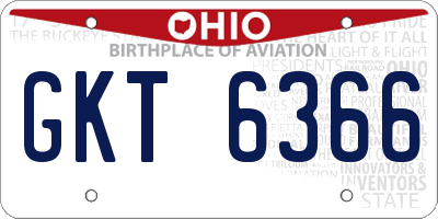 OH license plate GKT6366