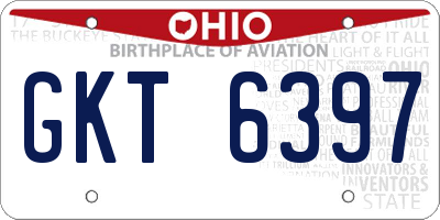 OH license plate GKT6397