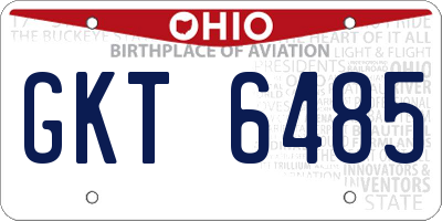 OH license plate GKT6485