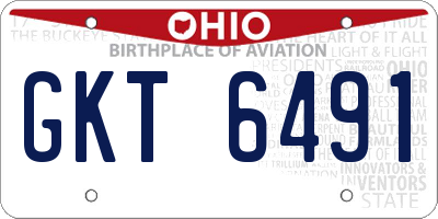 OH license plate GKT6491