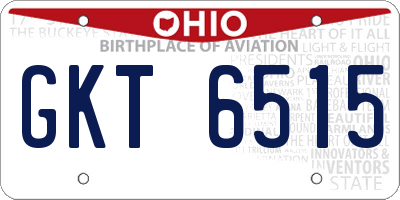 OH license plate GKT6515