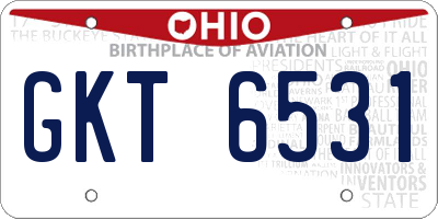 OH license plate GKT6531