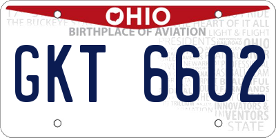 OH license plate GKT6602
