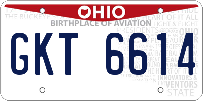 OH license plate GKT6614