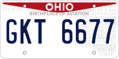 OH license plate GKT6677