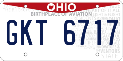 OH license plate GKT6717