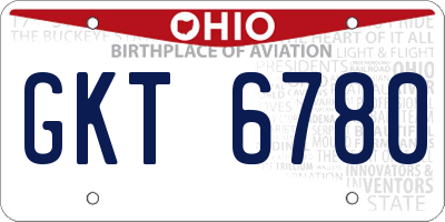 OH license plate GKT6780