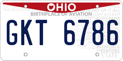 OH license plate GKT6786