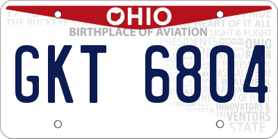 OH license plate GKT6804