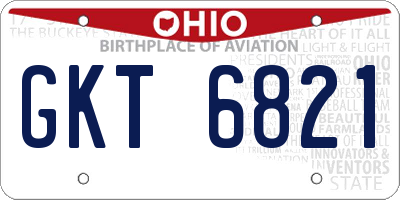 OH license plate GKT6821
