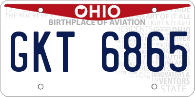 OH license plate GKT6865
