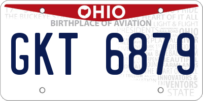 OH license plate GKT6879