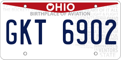 OH license plate GKT6902