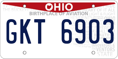 OH license plate GKT6903