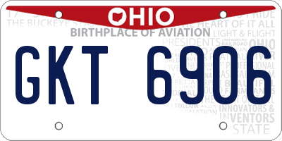 OH license plate GKT6906