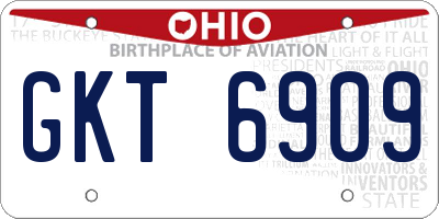 OH license plate GKT6909